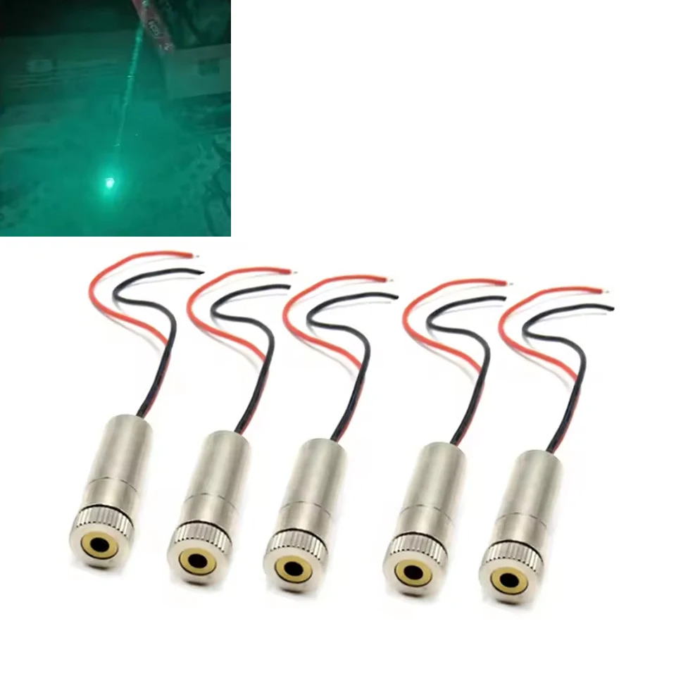 5pcs 505nm 30mW Green Focusable Dot Laser Diode Module for Lighting Effects 3.7V-5V