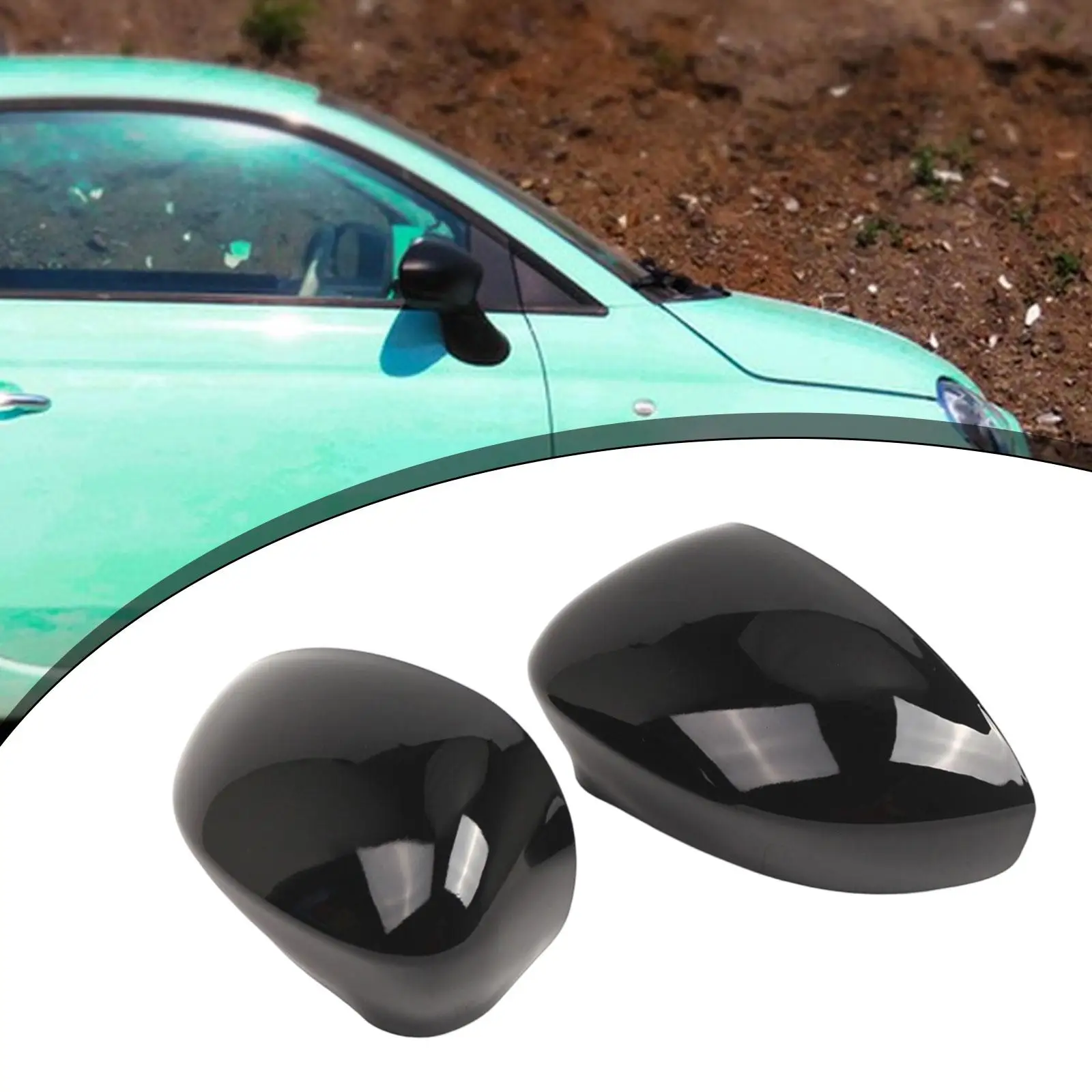 

Exterior Mirror Cap Housings 735452185 735452186 for Fiat 500 500C