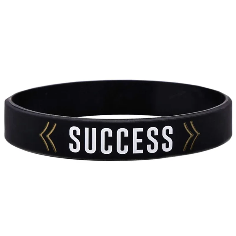 1Pc/3Pcs Motiverende Citaten Succes Bereiken Focus Rubberen Armband Siliconen Polsband - afbeelding 1