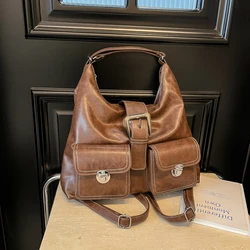 2024 Winter hot selling Maillard style retro style small bag spicy girl Y2K wasteland style vintage leather shoulder armpit bag