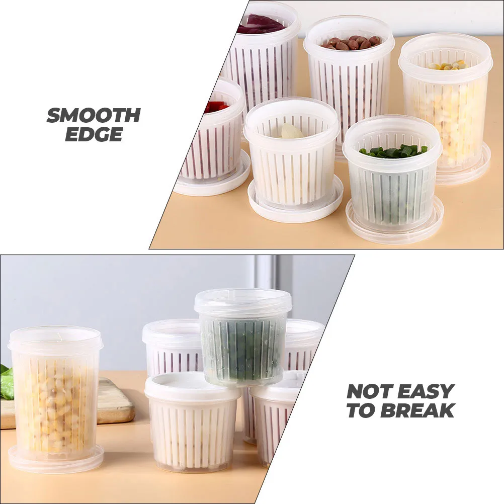 

4Pcs Sealed Food Storage Boxes Kitchen Organizer Plastic Crisper Containers for Onion Garlic Sauce Refrigerated Food