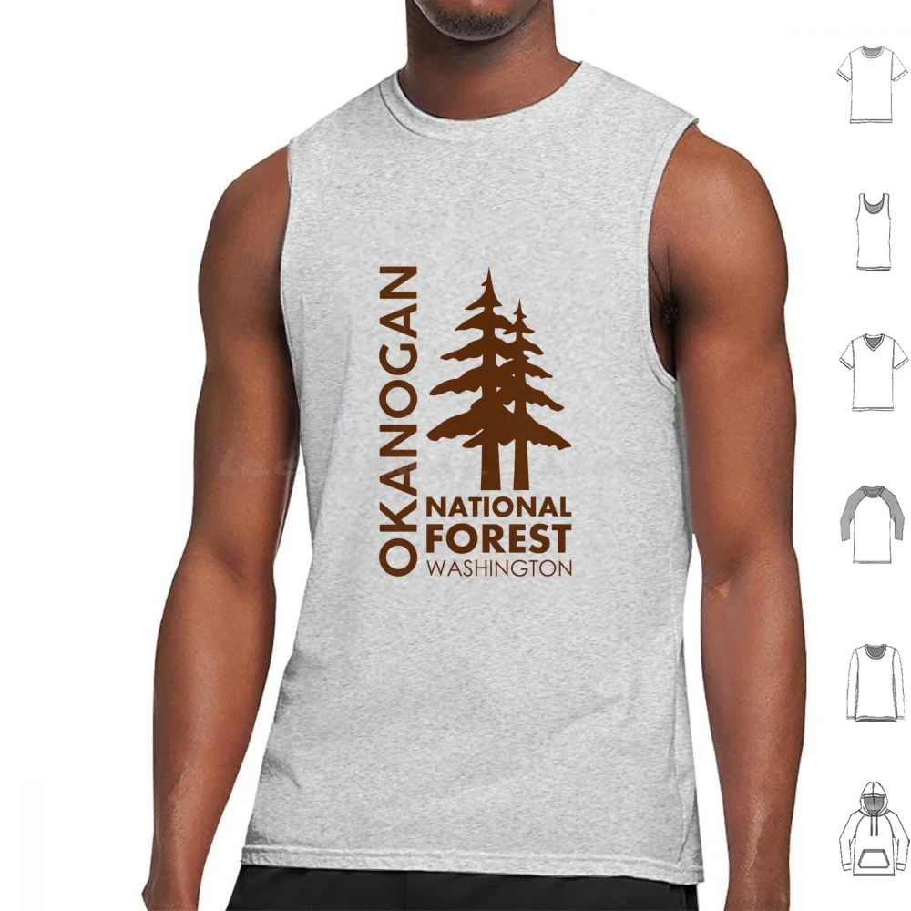 

Okanogan National Forest Washington Pines Tank Tops Print Cotton Okanogan National Forest Washington Trees Forest Wildlife