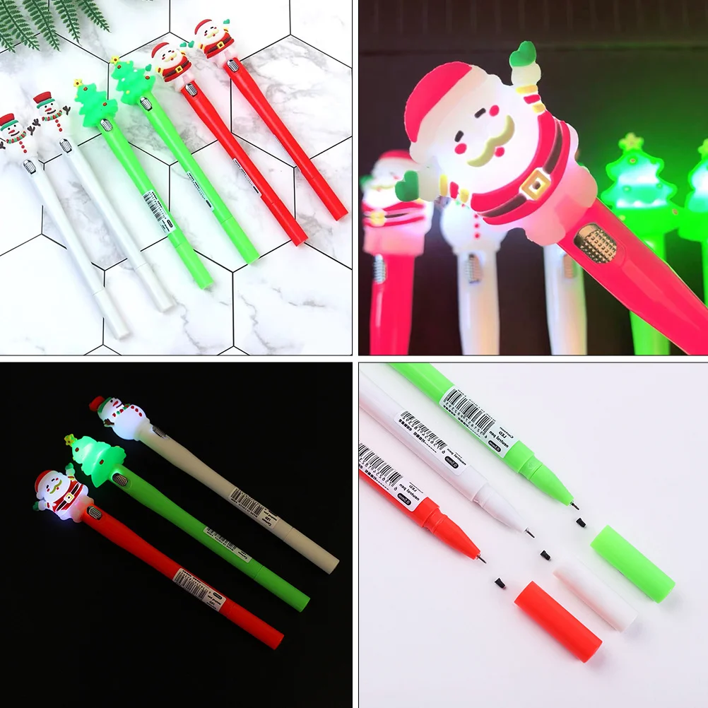 

1Set Christmas Gel Pens 0.5mm Santa Claus Light Design Writing Pens Student School Office