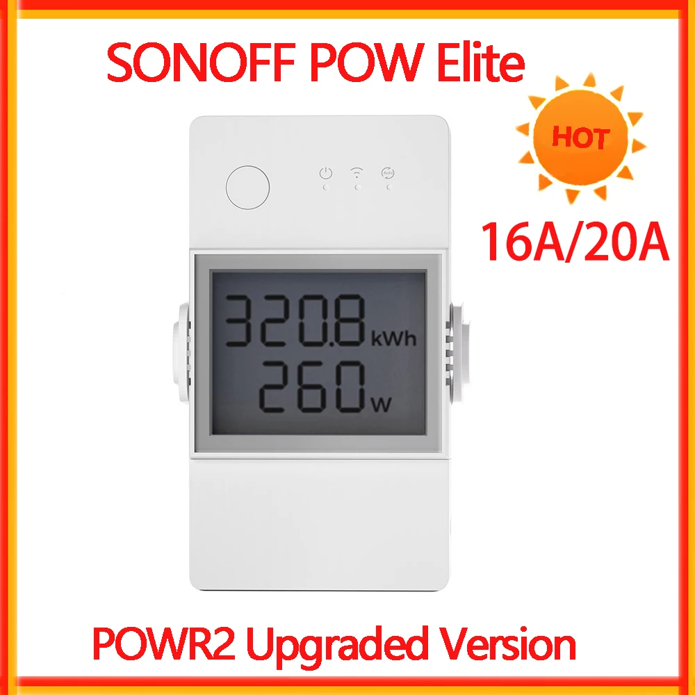 SONOFF-Compteur de puissance intelligent WiFi, Commutateur eWelink, Tension sans fil, Courant, Consommation d\'énergie, POW Elite, POWRSION D,