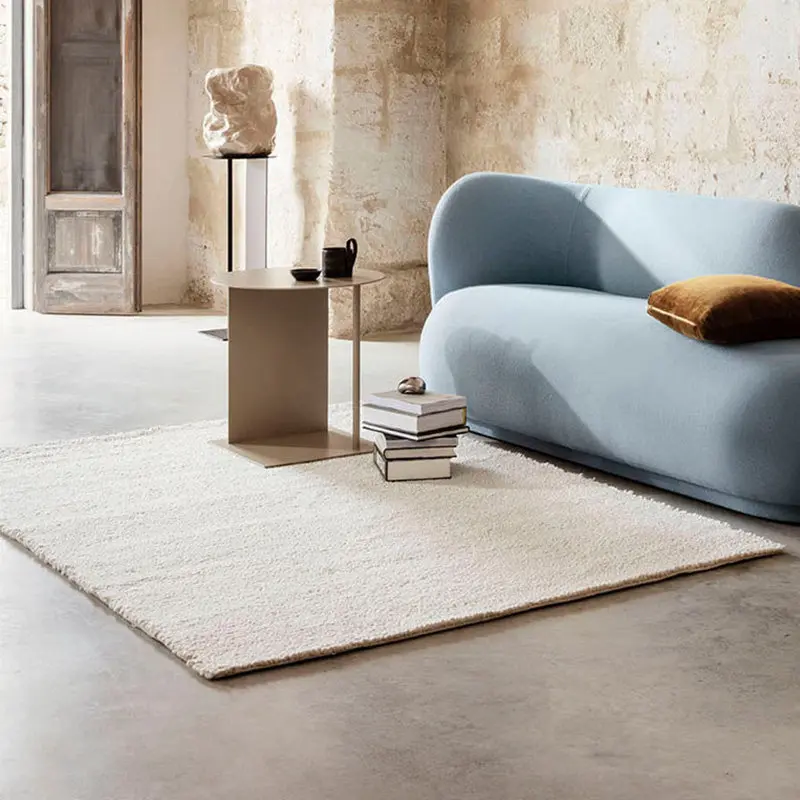 Solid color wool carpet living room bedroom bedside blanket simple floor mat rectangular