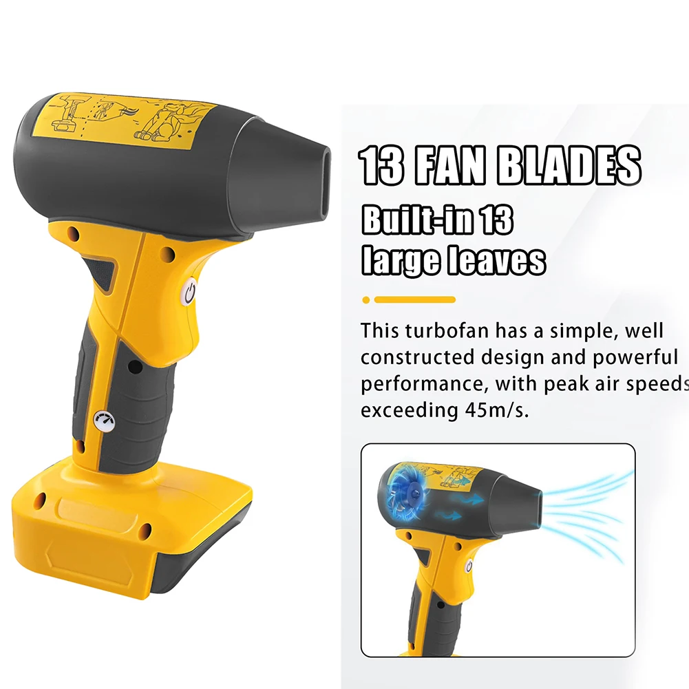 

Leaf Blower Jet Dry For Dewalt 20V Battery For Bosch Air Pump Air Duster Turbine 4 Gears 20/60/100/160W Leaf Blower Power Tools