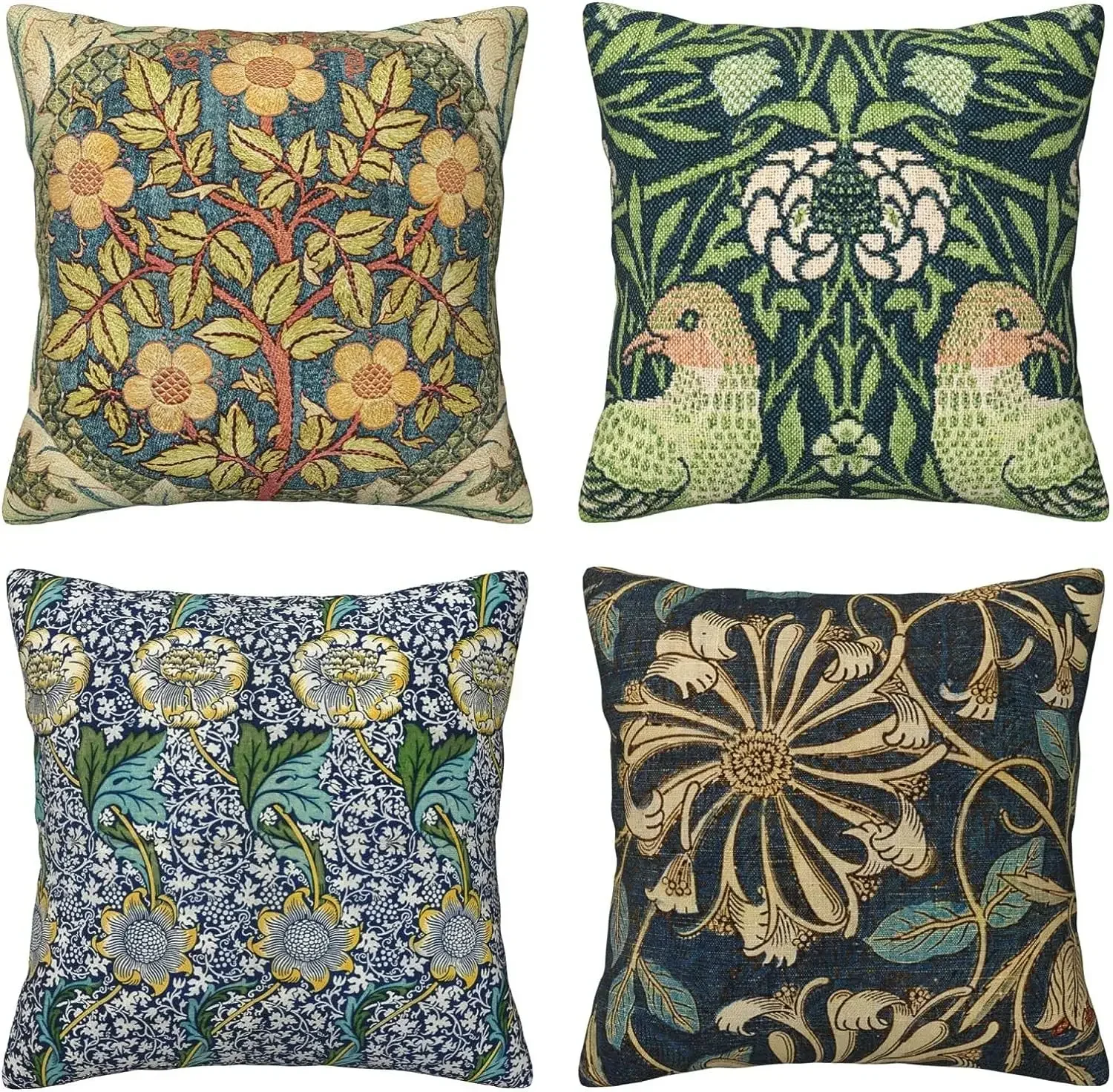 Honeysuckle Garland Pattern Floral Pillowcase Square Decoration Cushion Cover Suitable for Home Indoor Sofa Pillow Cases