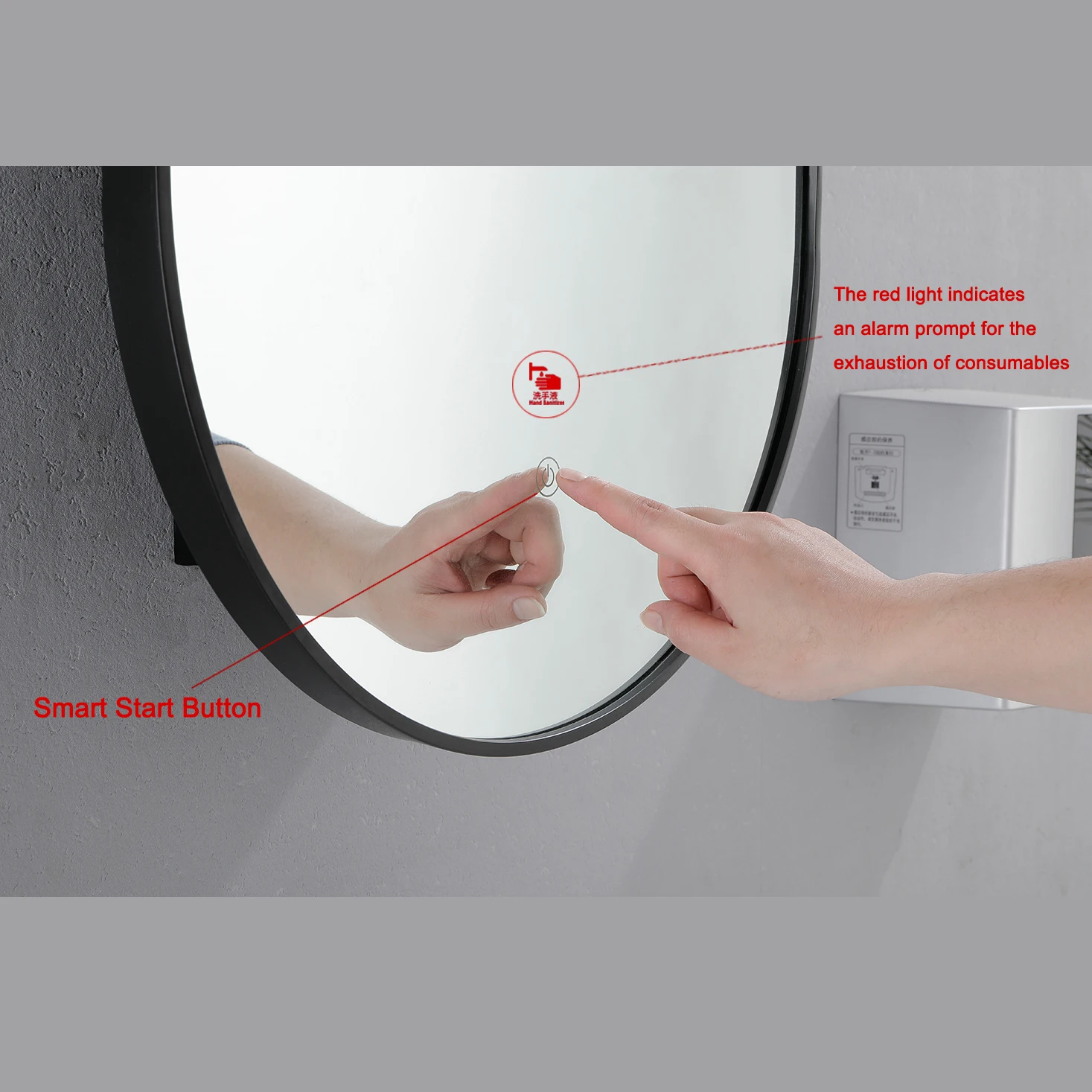 

Customizable public restroom with built-in tissue sensing soap dispenser integrated multifunctional intelligent mirror cabinet