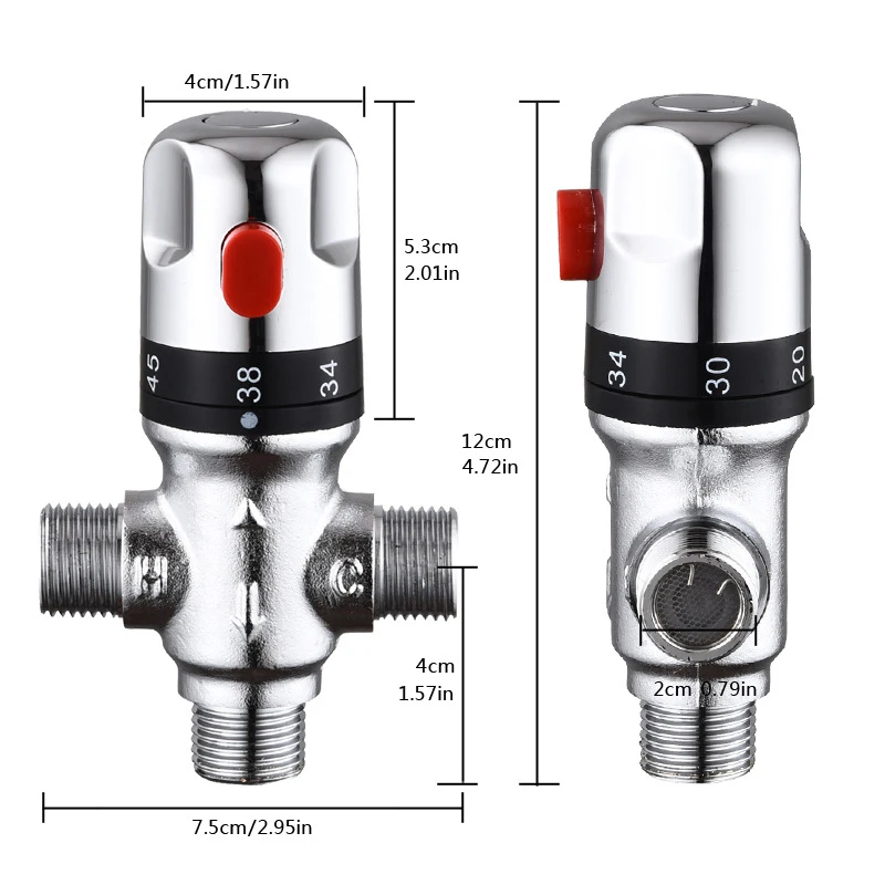 Imagem -05 - Shinesio-válvula Misturadora Termostática Latão ou Cerâmica Controle de Temperatura Válvula Peças para Aquecedor Solar de Água