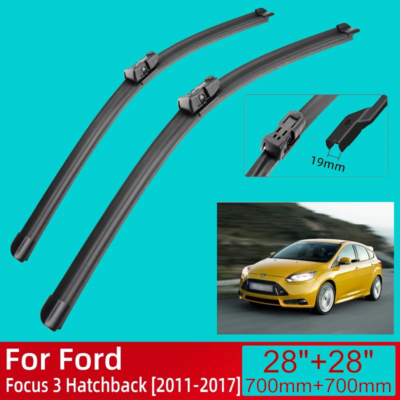 

For Ford Focus 3 Hatchback 2011-2017 2012 2013 2014 2015 2016 Car Accessories Front Windscreen Wiper Blade Brushes Wipers