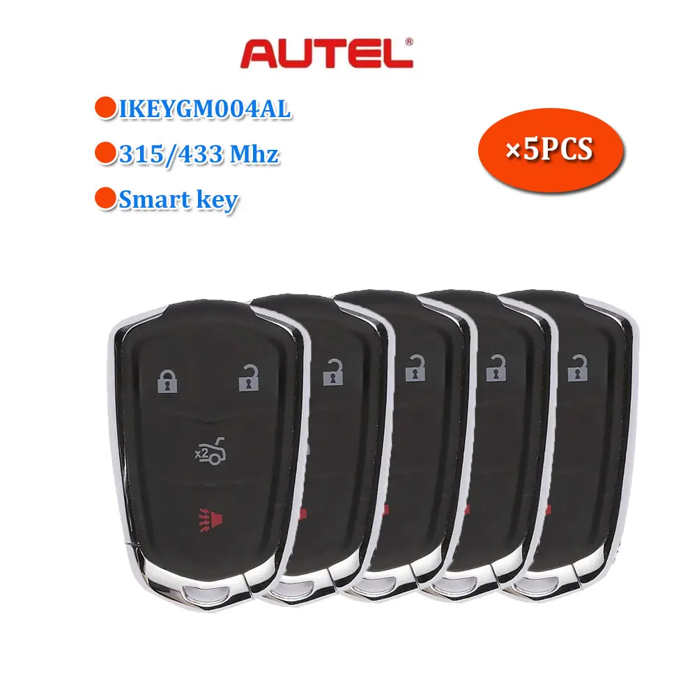 

5pcs AUTEL Smart Key IKEYGM004AL 4 Buttons with MaxiIM KM100 KM100E IM508 IM608 PRO MAXIIM IKEY Premium Style Car Remote Key