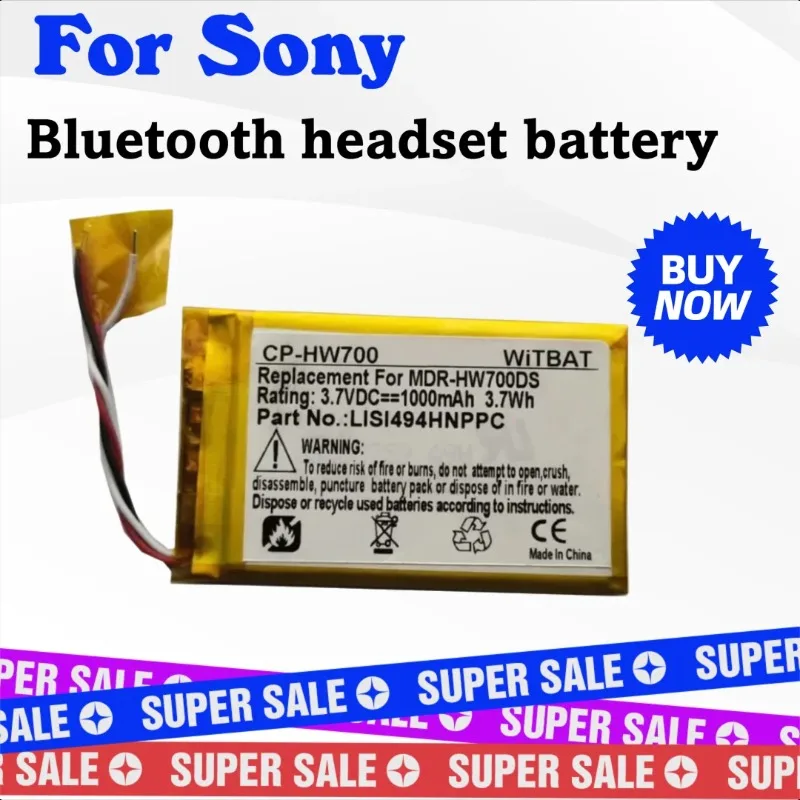 

New 3.7V 1000mAh LIS1494HNPPC MP3 Battery For SONY NWZ-F800 NWZ-F806 NWZ-F805 NWZ-A17 NWZ-A16 MDR-HW700DS LIS1494