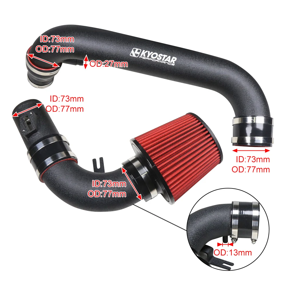 (Accept custom logo 1 set) KYOSTAR 3\'\' Cold Air Intake System for 2009-2013 VW Jetta Bettle Passat EA888.1 EA888.3 1.8T 2.0T