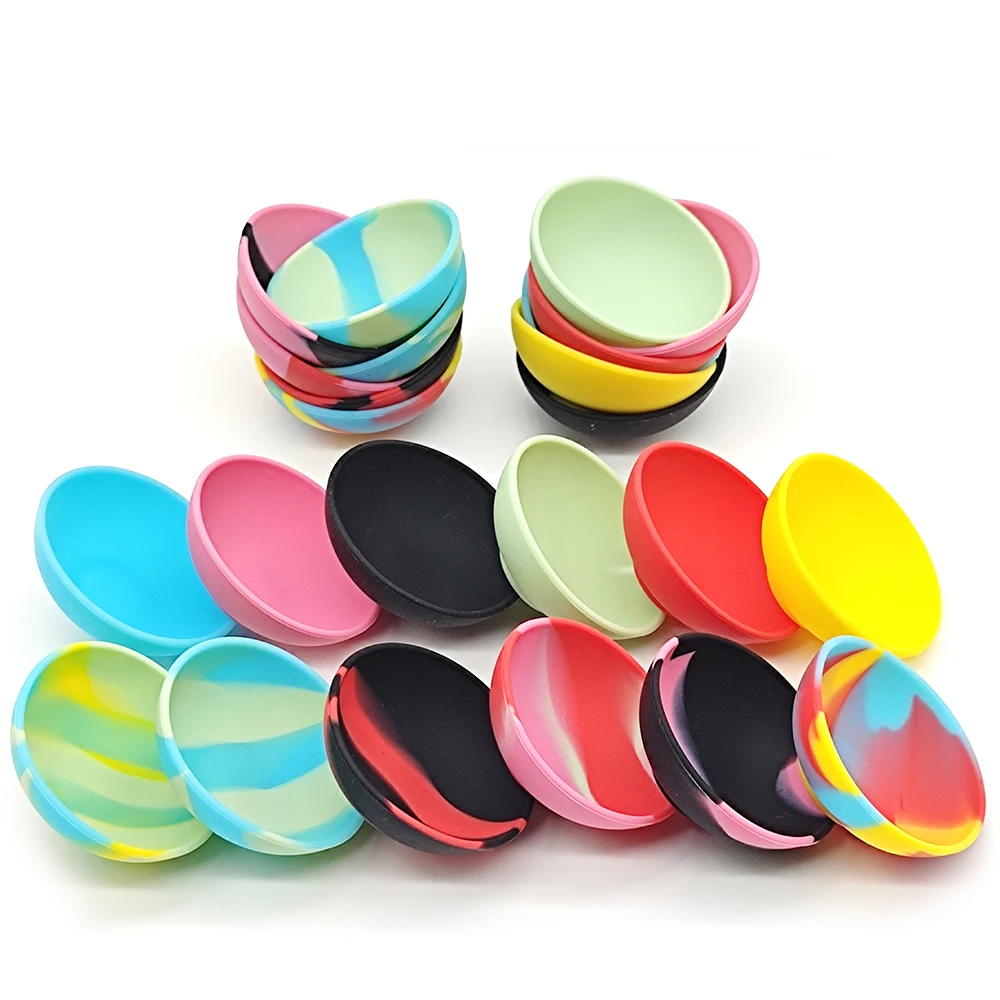 

200Pcs Silicone Bowl 50mm Multicolor Reusable Kitchen Storage Box Tobacco Container Herb Case Smoking Accessories For Grinder