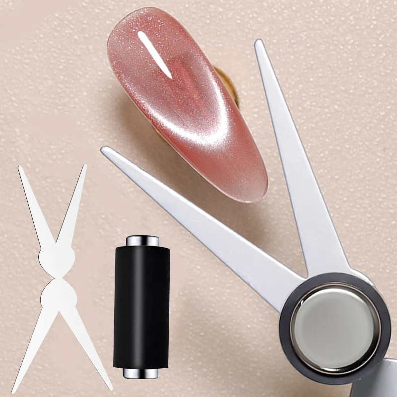 

3D French Cat Eye Nail Art Magnet Set Double-head Strong Magnet Nail Art Gel Polish DIY V-Shaped Effect Manicure Magnetic Tool