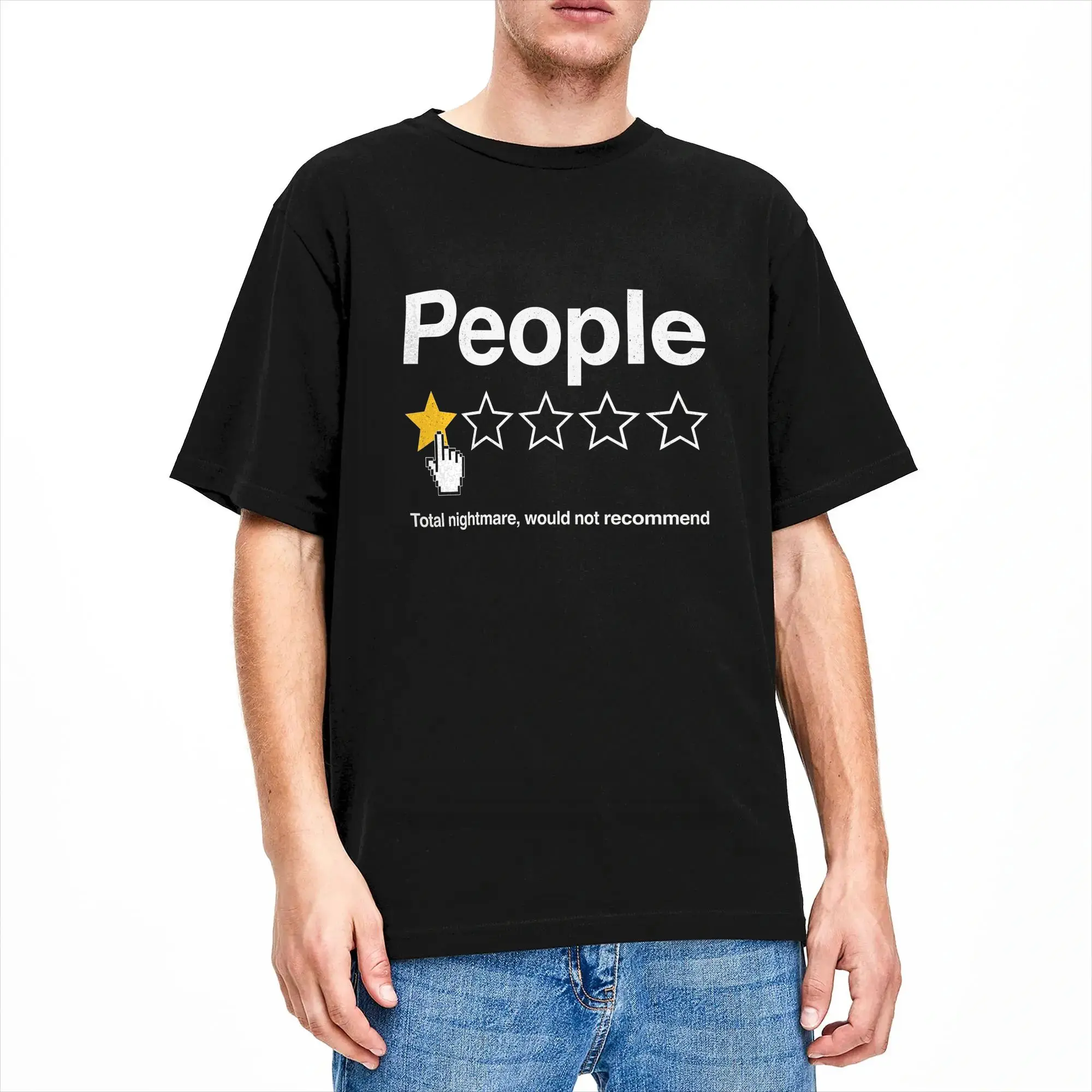 People One Star Total Nightmare Would Not Recommend T-Shirt Summer  Fashion T Shirts Cotton O Neck Oversized Top Tees