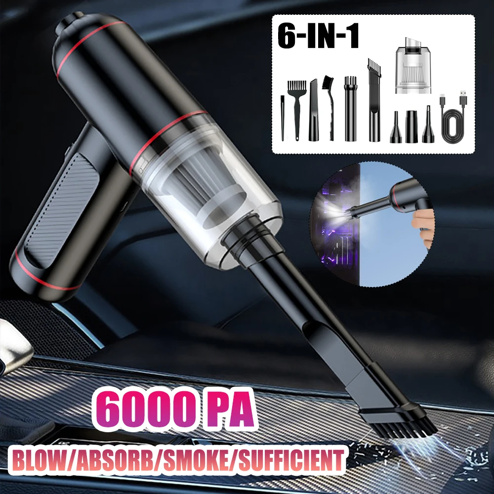 

Car Wireless Vacuum Cleaner Strong Suction Handheld Wet Dry Auto Vacuum Dual Use Mini Cordless Auto Vacuum Cleaner For Car