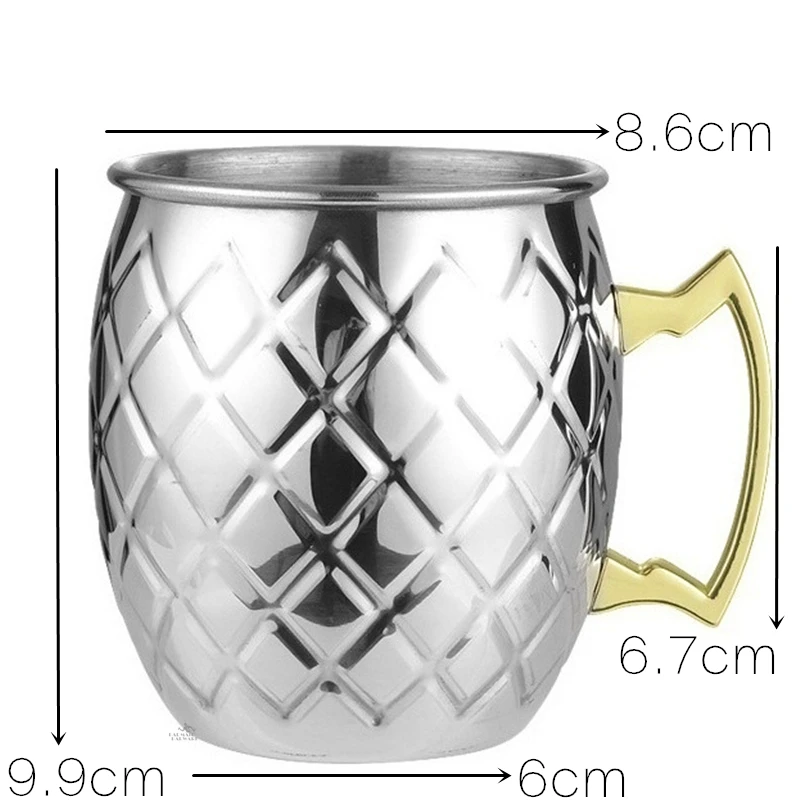 8 قطع مطروق موسكو البغل أكواب النحاس مجموعة-الفولاذ المقاوم للصدأ المعادن البيرة النبيذ فنجان القهوة لخدمة الكوكتيلات كوب Tazas أدوات البار