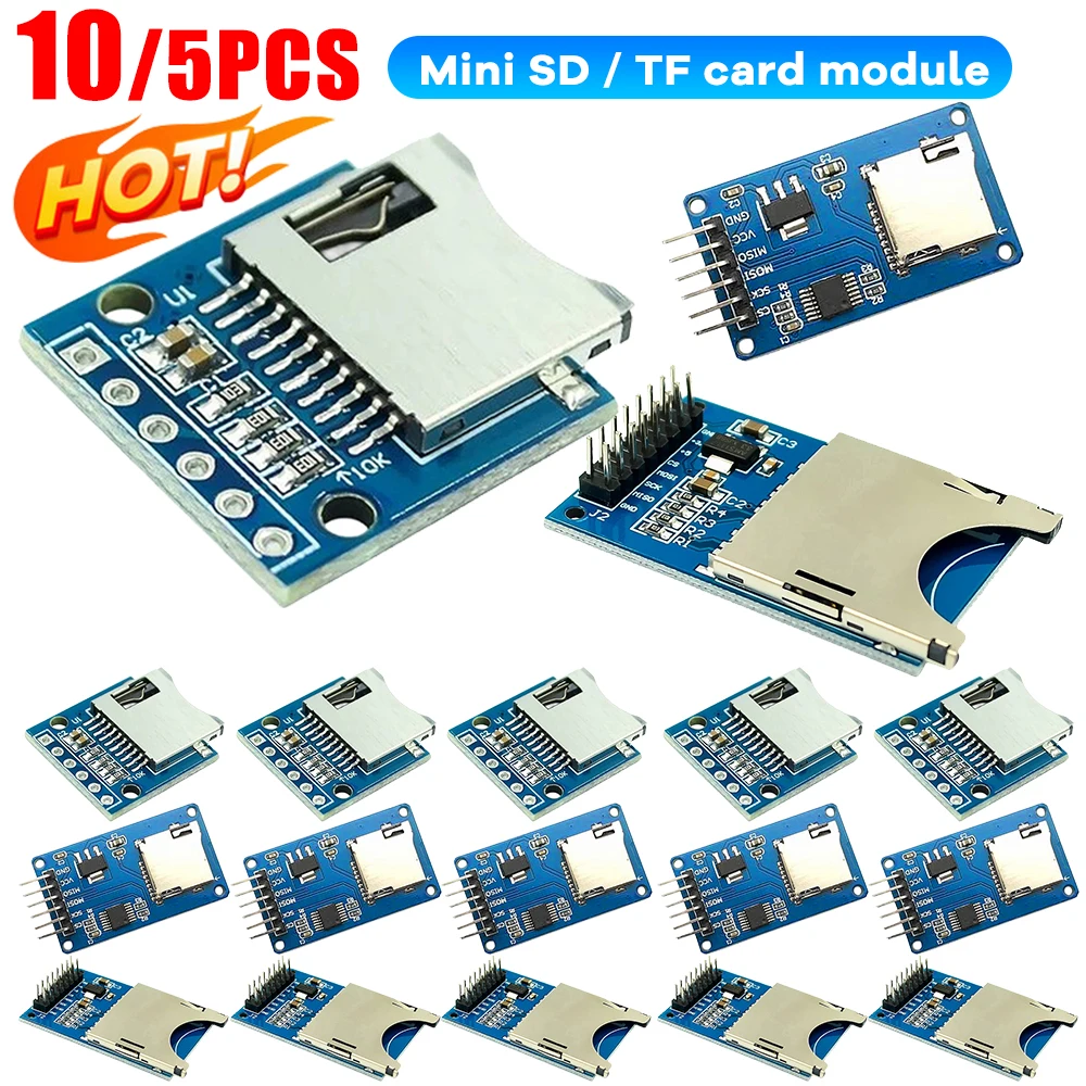 Micro SD Storage Expansion Board D1 Mini TF Card Module Mini Micro SD TF Card Memory Shield Module With Pins for Arduino ARM AVR