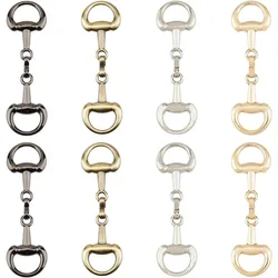 8Pcs 4 Colors Alloy D Ring Snaffle Bit Buckles Horse Buckle Double Bit Buckle for DIY Snaffle Horse Jewelry