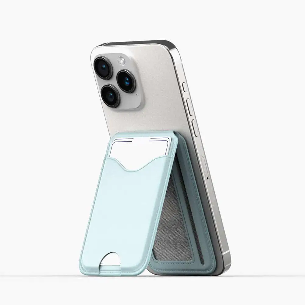 Magnetischer Kartenhalter-Ständer mit Spiegel, Verstellbarer Ständer, PU-Kartenhalter, Handyhalterung für iPhone 17 16 15 14 13 12 – Detail 11