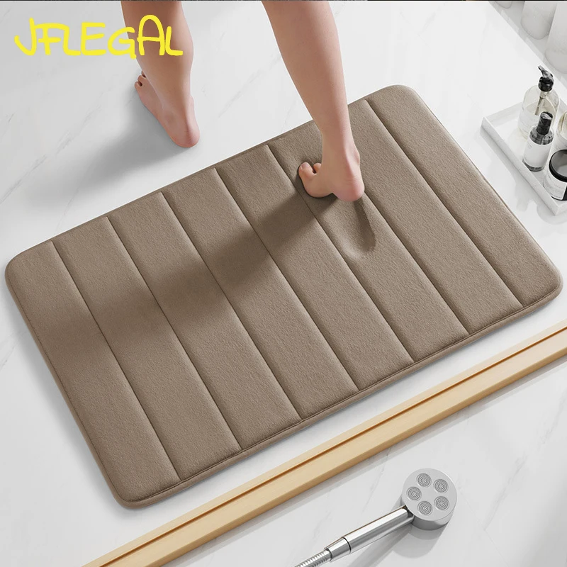 

JFLEGAL Bath Mats Memory Foam Quickly Absorb Water Door Mat, Bathroom Entrance Quick-drying Foot Mat, Toilet Non-slip Mat, Rug