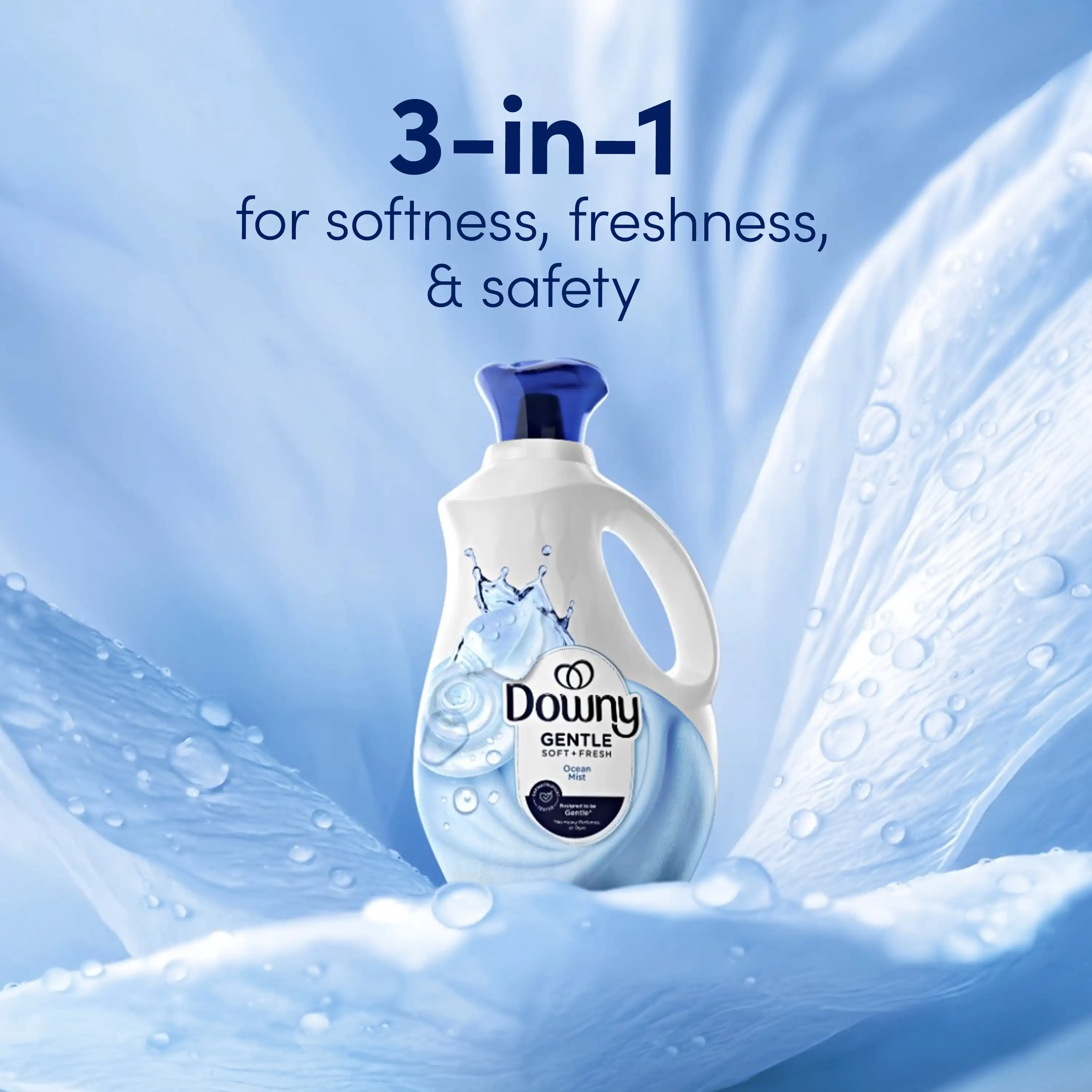 Gentle Soft + Fresh Liquid Fabric Softener, Ocean Mist Scent, 44 fl oz, 66 Loads
