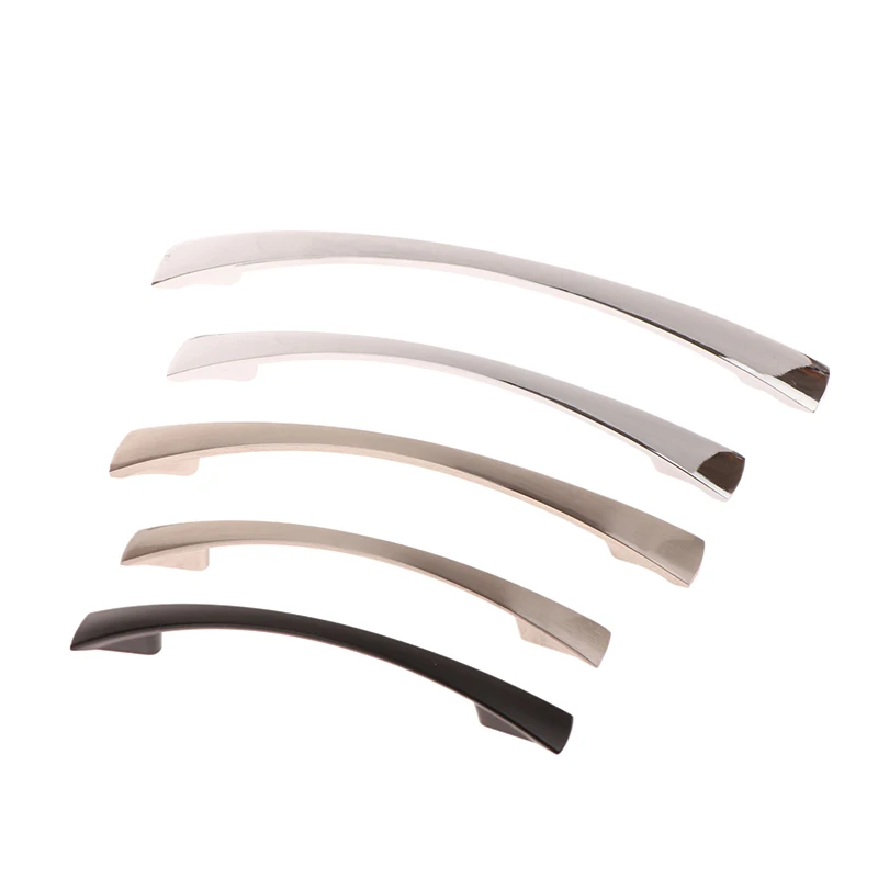 1 Set Furnitur Pegangan Melengkung 96/128/160Mm Kabinet Dapur Kenop Laci Solid Pintu Lemari Kantor Tarikan Lemari Pakaian