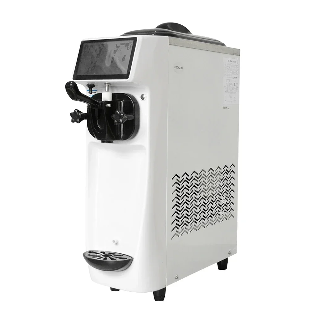 XEOLEO Commercial Mini Ice Cream Machine 7 Inch Touch Screen Frozen Yogurt Soft Serve Ice-Cream Making Soft Ice Cream Machine