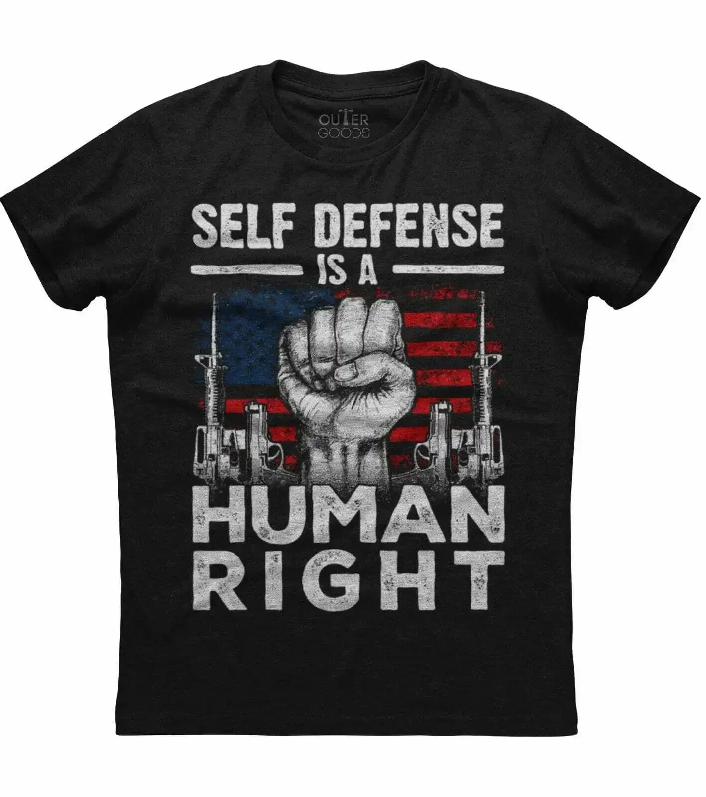 Self Defense Is A Human Right. Personalized Gun Owner Patriotic T-Shirt. Summer Cotton O-Neck Short Sleeve Mens T Shirt New