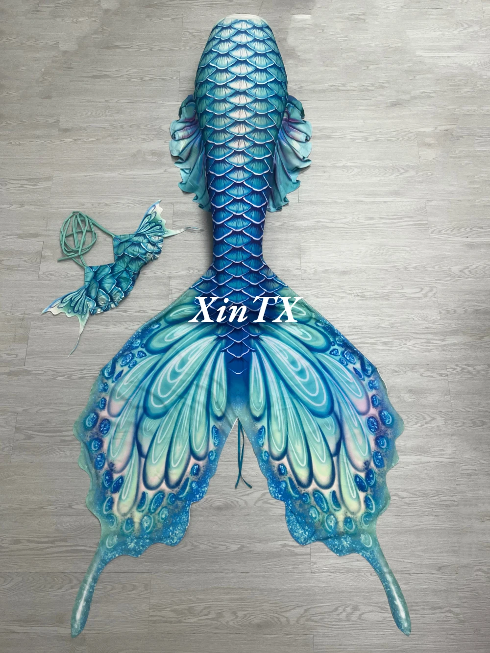 Adult Mermaid Tail Woman Bikini Original Butterfly Peacock Design Aquarium Swimming Show Parent-child Cosplay Custom Size