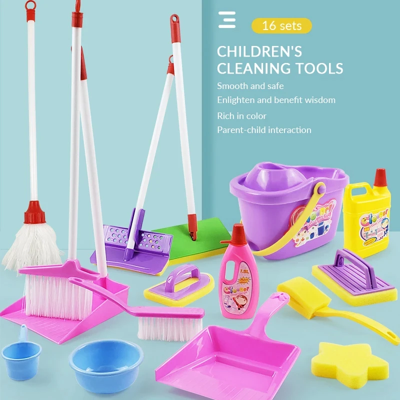 Simulation Cleaning Role Playing Children\'s Toys Children\'s Mini Broom Makeup Brush Washing Machine Set Kindergarten Game Toys