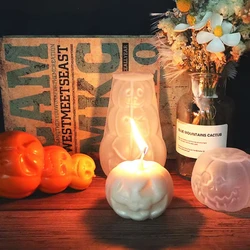 Espressione di Halloween candela di zucca stampo in Silicone fai da te aromaterapia balsamo goccia stampo tema vacanza decorazione festa Souvenir