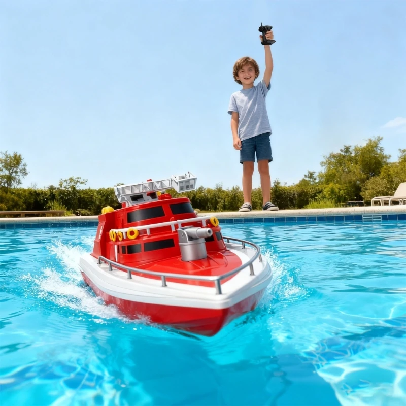 รีโมทคอนโทรล Speedboat ของเล่นระบบควบคุมไร้สาย 2.4GHz มอเตอร์ที่มีประสิทธิภาพ Design สำหรับความสนุกสนานในครอบครัวกลางแจ้ง