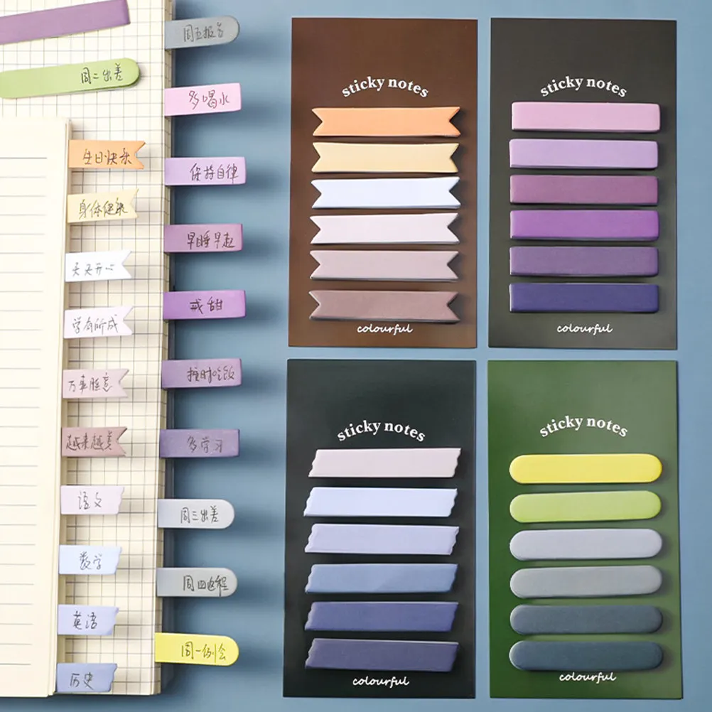8Sets Memo Notes Sticky Notepads Lightweight Small Size Neat Edges No Paddle Safe Easy Carry Storage Creative Design Lovely