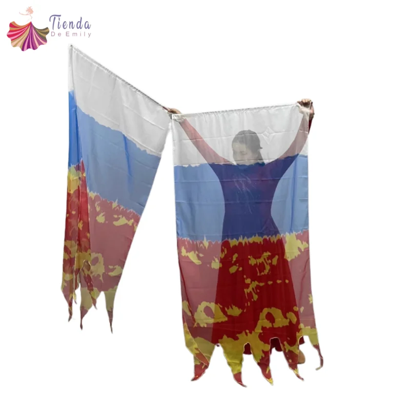 

1 пара левых и правых флагов поклонения, прямоугольный огненный флаг для танцев с масштабируемыми стержнями, красочный церковный баннер, сценический реквизит 180X90 см