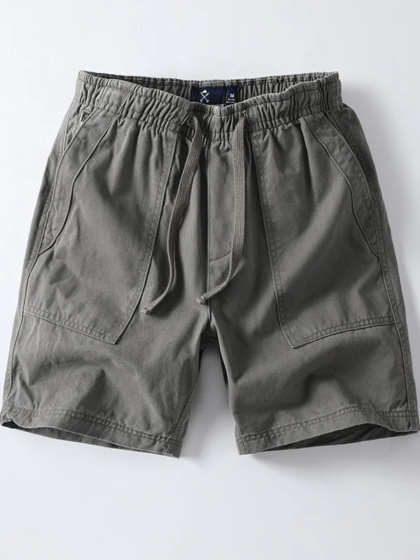 

Лето 2022, новые американские ретро хлопковые повседневные свободные мужские камуфляжные пляжные спортивные брюки четырех четверти с эластичной резинкой на талии