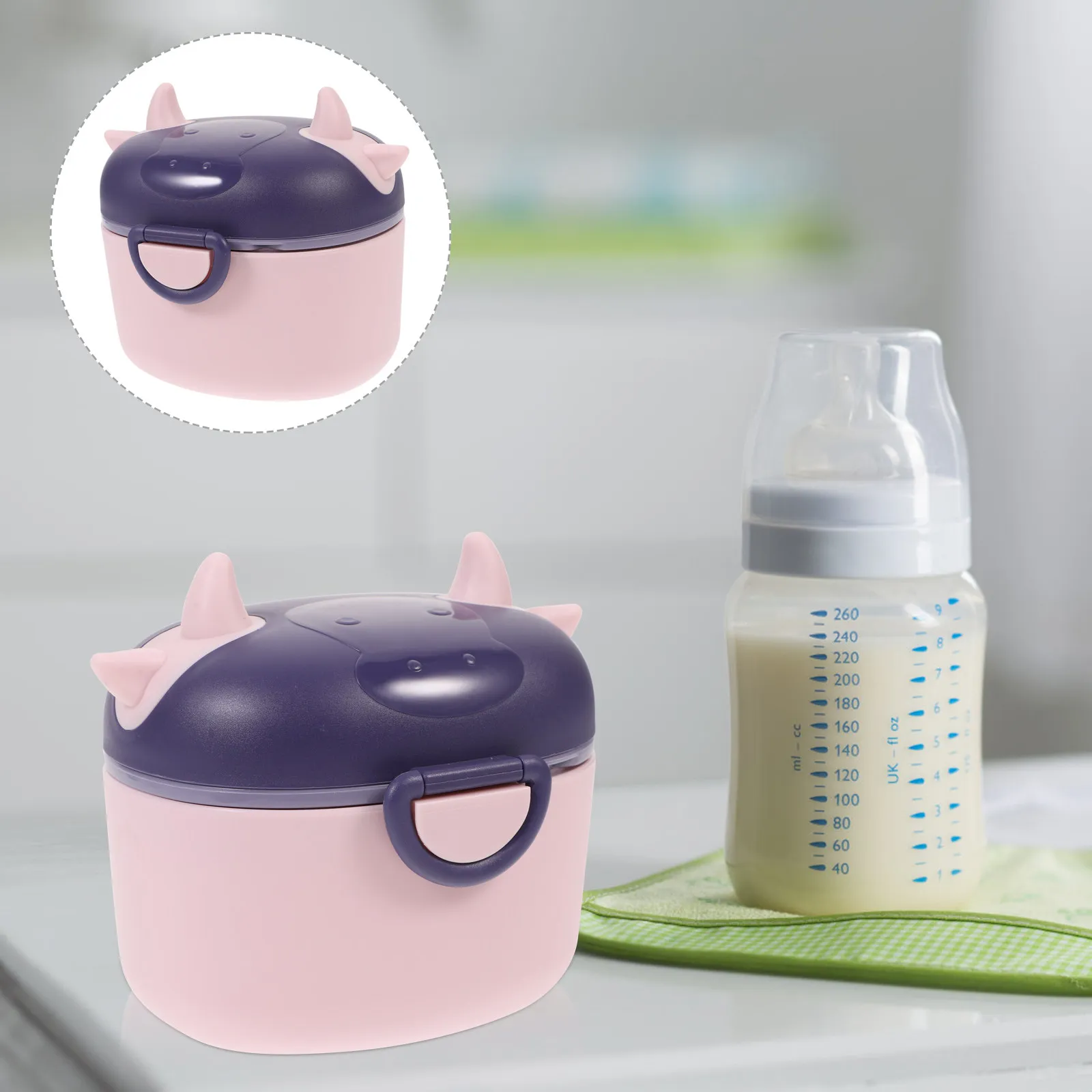 

Portable Double-Layer Milk Powder Storage Container with Scoop Leak-Proof Travel Baby Food Box Infant Snack Holder Freshness