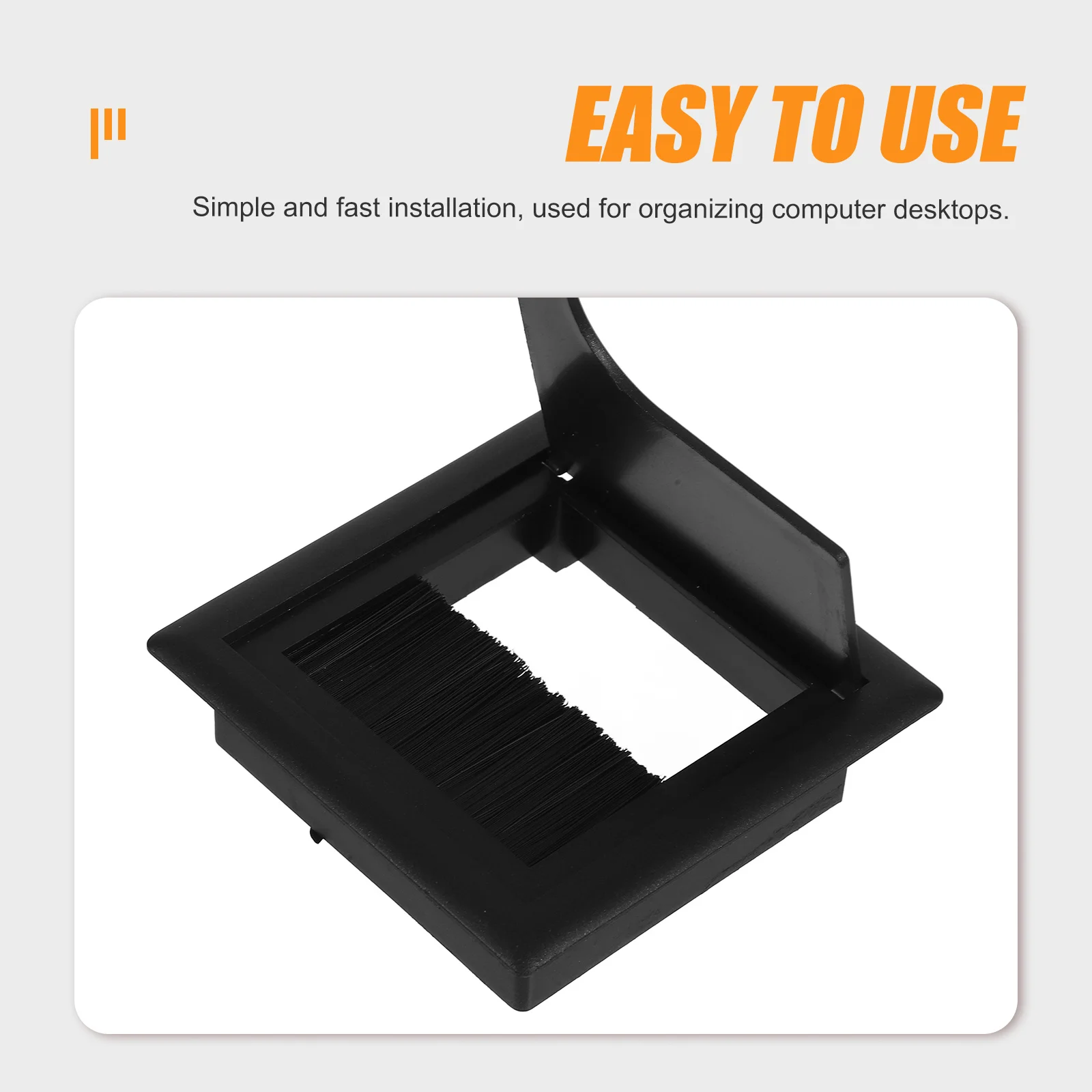 6 قطعة كابل جروميت مكتب 80 مللي متر أسود Abs سلك ثقب غطاء للكمبيوتر مكتب الحبل المنظم إدارة سطح المكتب البلاستيك إدراج #2