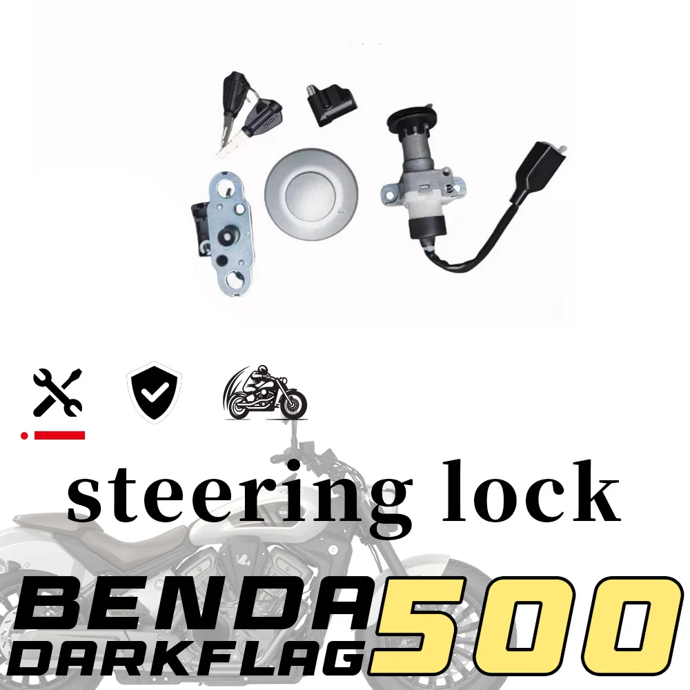Original complete lock components for Benda Dark Flag 500 500 darkflag: power door locks, fuel filler cap, steering wheel lock