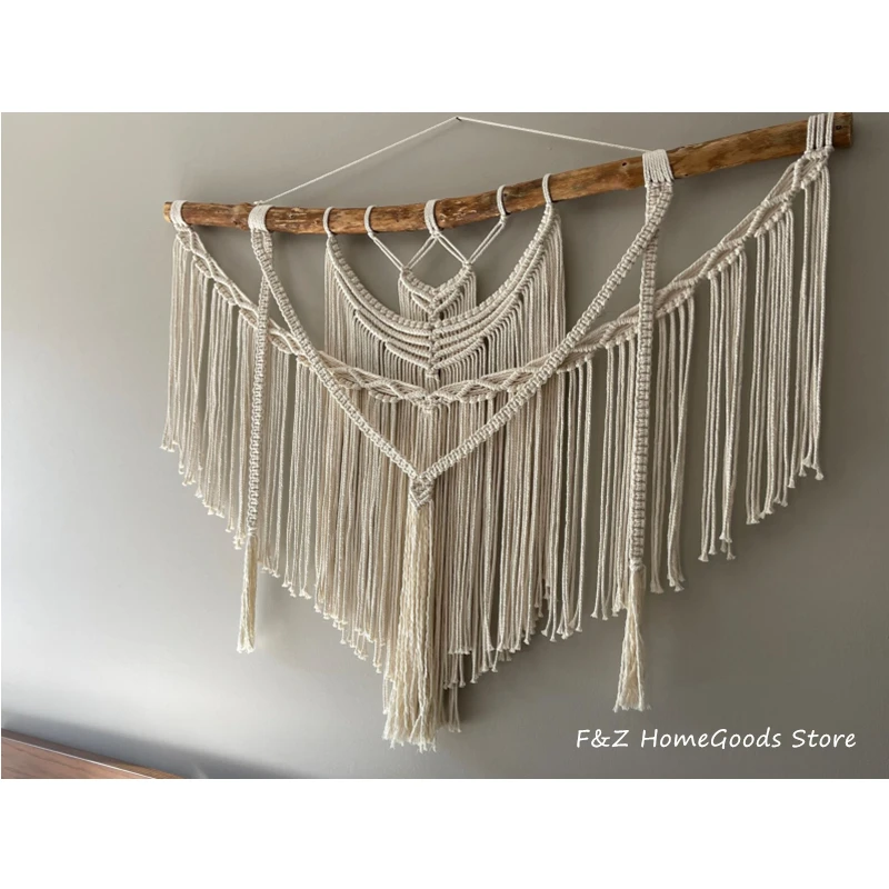 Large Layered Macrame Wall Hanging Tapestry Hand Weaving Bohemian Style For Home Decor Living Room Bedroom Headboard Decoration