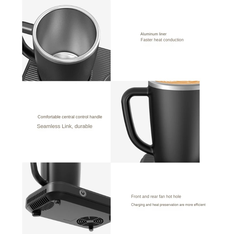 Buy Now 3 In1 Smart Self Heated Refrigeration Coffee Mug Wireless Charger Base Thermostatic Coaster For Office Work/Home