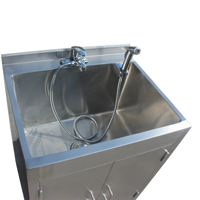 Veterinary equipment, pet hospitals Medical equipment 304 Stainless Steel Mop Sink with Faucet & Sidesplashes