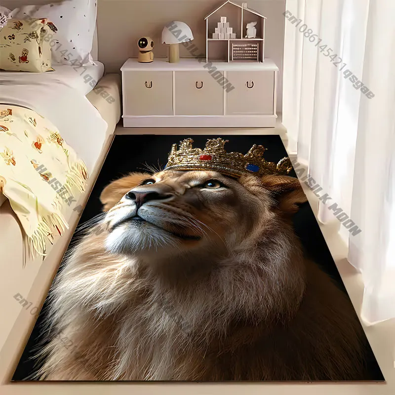 Royalty animal wearing crown carpet Yoga living room room decor children's crawling mat doormat area rug games mat