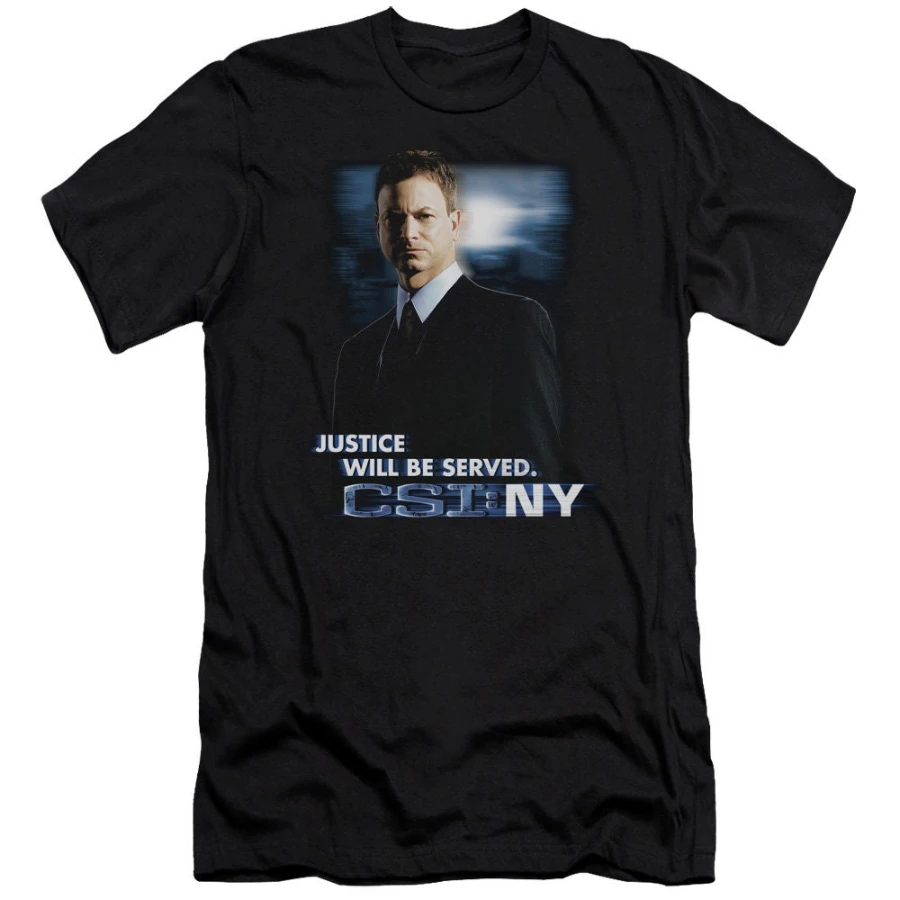 CSI New York Justice Will Be Served Black Shirts Letter Print Crew Neck Casual Versatile T-shirt Men Women Unisex Short Top