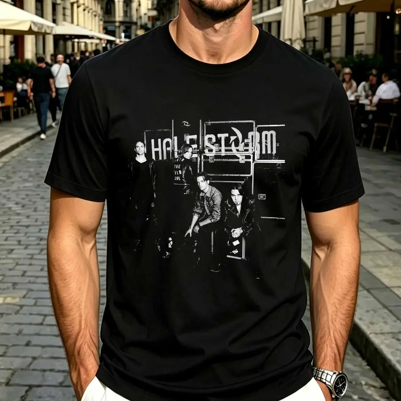 washed T Shirt halestorm the wild cover vintage Washed Versatile Casual fashion Breathable streetwear graphic Soft