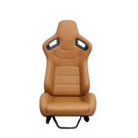 Universal brown PvC Leather sport seat With Double Slider adjustable game chair office  fashion bucket  for racing car