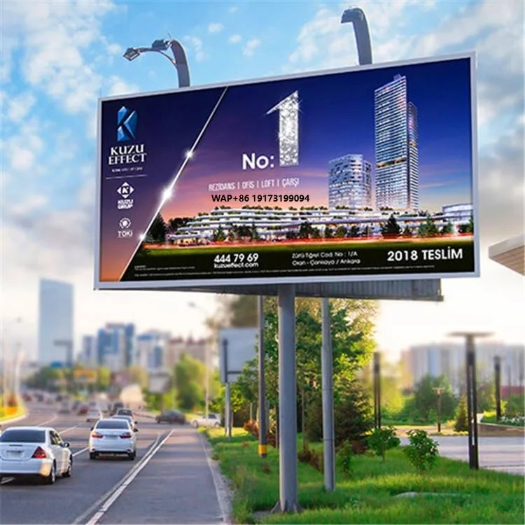 High Resolution Outdoor Program Double Sides P8 Digital Led Billboard with Solar Power Advertising 15m X 10m Led Screen Display