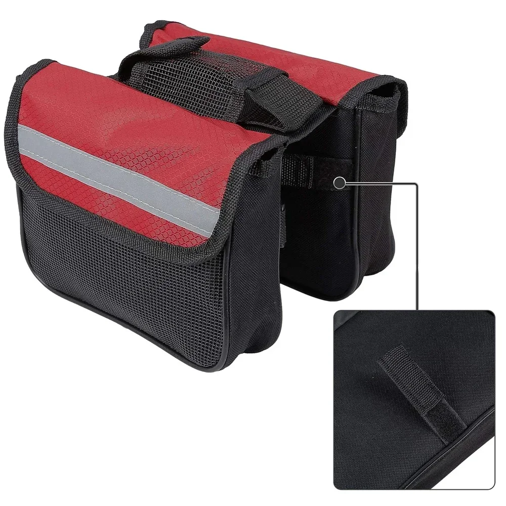 1Pcs Cycling Side Bags, Bike Frame Saddle Front Tube Bag Double Side Pouch Black,Bike Rack Carrier Saddle Bag Bike Accessories