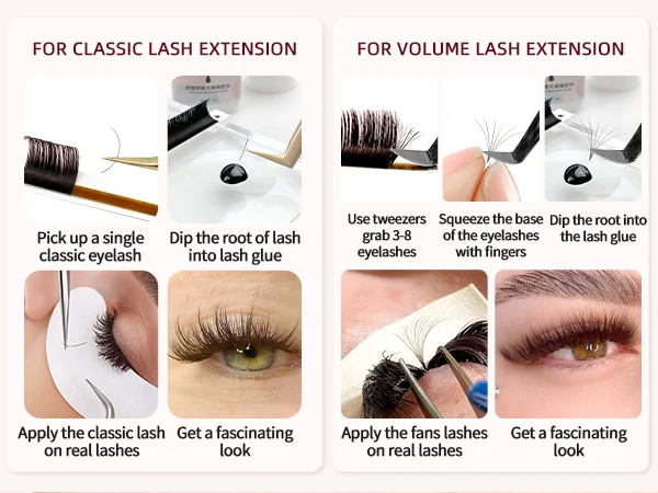 32 Reihen Lila Farbe Klassische Wimpernverlängerungen Flauschige Wimpern Gemischte Tablett Volumen Wimpern Abonnie Lash – Detail 4